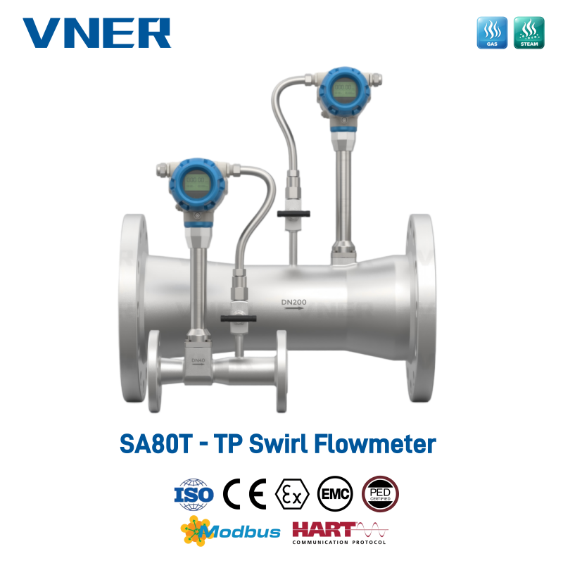 Máy đo lưu lượng xoáy bù nhiệt độ/áp suất dòng SA80T-TP